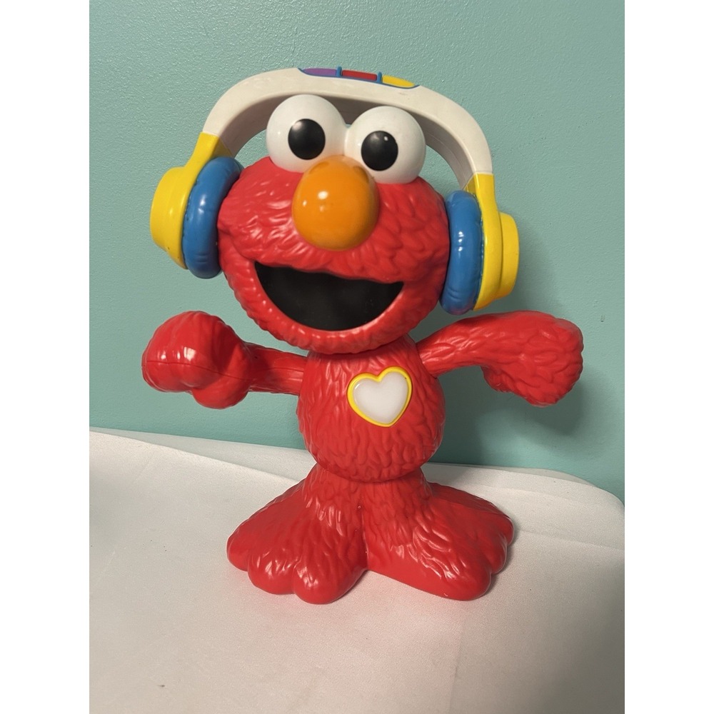 Sesame Street Lets Dance Elmo Toy Wears Headphones Sings and Dances Works